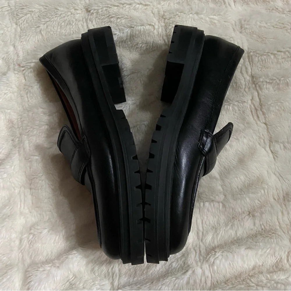 New! Madewell The Bradley Lugsole Loafer in Leather true black_9
